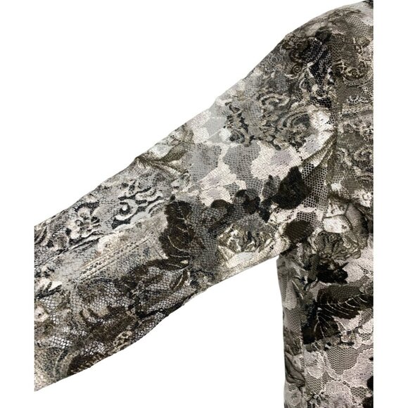 Alfani Women Top Blouse Size XL Extra Large Floral Lace V-Neck Blouse 3/4 New - Picture 6 of 10